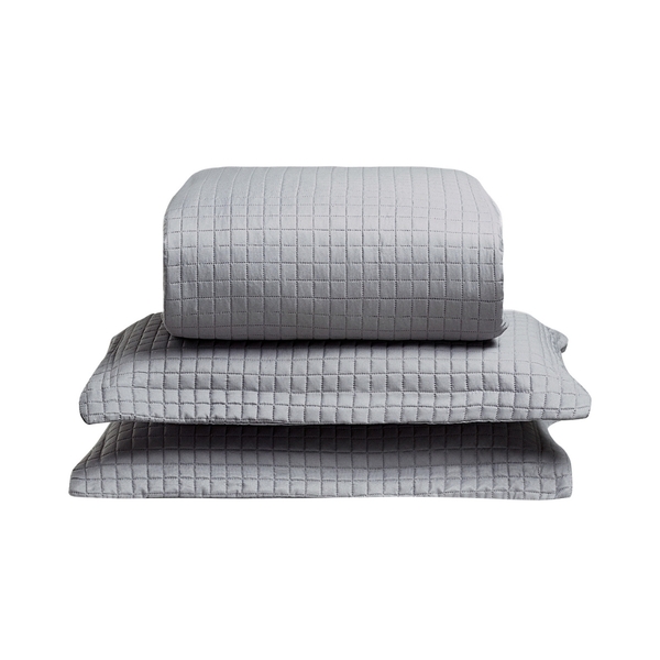 Kit Colcha King Liso Bouti Cobre Leito 3 Peças Cor:cinza