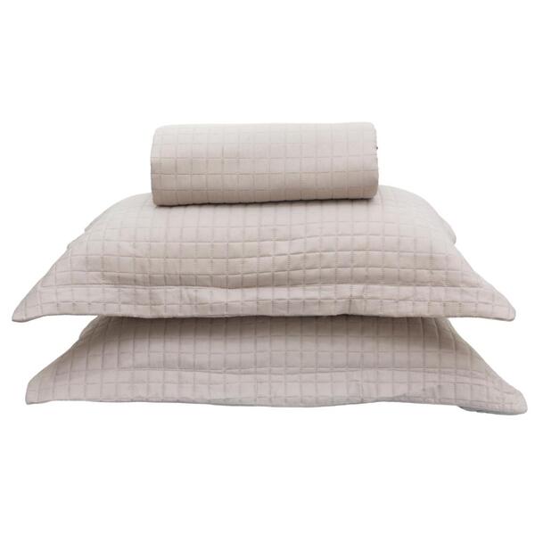 Kit Colcha King Liso Bouti Cobre Leito 3 Peças Cor:cru