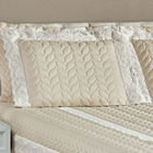 Kit Colcha Madalene Queen Micropercal 200 Fios 5 Peças - Bege