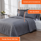 Kit Colcha Matelasse Elegance 3pçs Casal Queen Casen Cinza