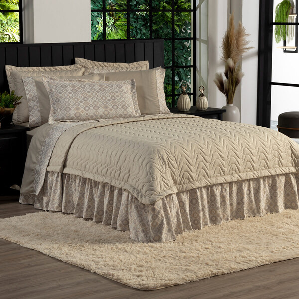 Kit Colcha Modena Casal Padrão 05 Peças - Percal 180 Fios C/