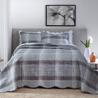 Kit Colcha Paris Color Xadrez Cinza Casal Padrão 03 Peças - D