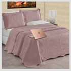 Kit Colcha Petala 3pçs Casal Queen Dupla Face Rosa Casen Cost