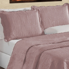 Kit Colcha Petala 3pçs Casal Queen Dupla Face Rosa Casen Cost
