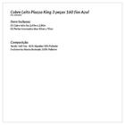 Kit Colcha Premium King 3 Peças 160 Fios Azul Com Porta Trave