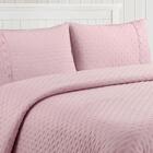 Kit Colcha Queen 300 Fios Lese Bordado Inglês 3 Peças Cor:rose
