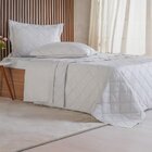 Kit Colcha Queen 3 Pçs Ricamo 300 Fios 100% Algodão 240x260cm