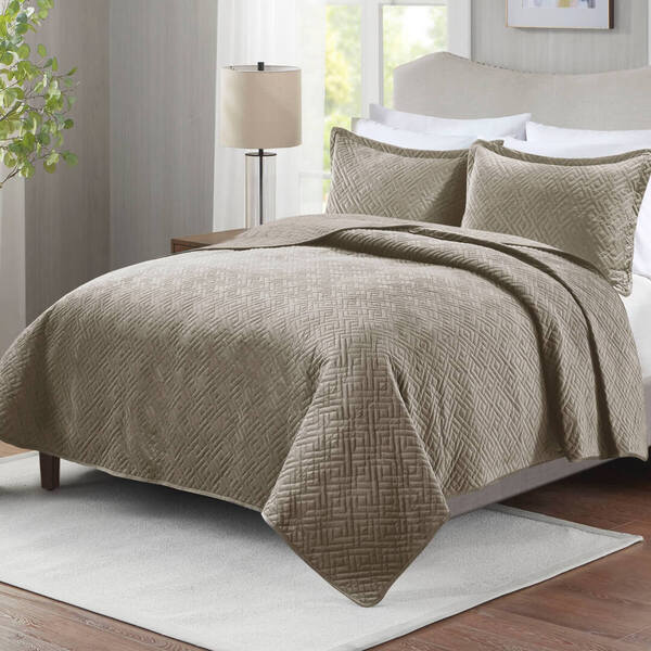 Kit Colcha Queen 3 Peças Veludo Le Mans