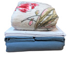 Kit Colcha Queen + Lençol + Manta Estampada Sortida 100508-02