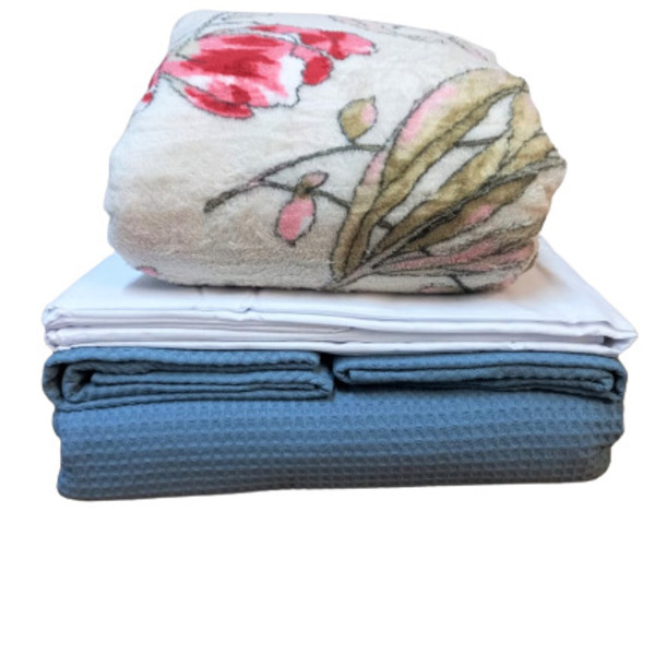 Kit Colcha Queen + Lençol + Manta Estampada Sortida 100508-02