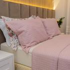 Kit Colcha Queen Liso Bouti Cobre Leito 3 Peças Cor:rose