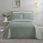 Kit Colcha Queen Liso Bouti Cobre Leito 3 Peças Cor:verde