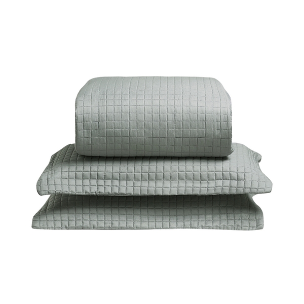 Kit Colcha Queen Liso Bouti Cobre Leito 3 Peças Cor:verde