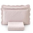 Kit Colcha Queen Liso Bouti Cobre Leito 3 Peças Rosa Bebê