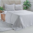 Kit Colcha Queen Santorini Super Macia 240x260 Cinza Elefante