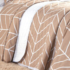 Kit Colcha Queen Size Estampado Bege Geométrico 3 Peças 100%