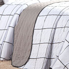 Kit Colcha Queen Size Estampado Quadriculado 3 Peças 100% Alg