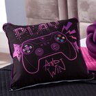 Kit Colcha Solteiro 5 Peças Game Win Pink Dupla Face Com Almo