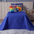 Kit Colcha Solteiro 6 Peças Pop It Azul Dupla Face Com Almofa