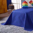 Kit Colcha Solteiro 6 Peças Pop It Azul Dupla Face Com Almofa