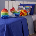 Kit Colcha Solteiro 6 Peças Pop It Azul Dupla Face Com Almofa