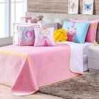 Kit Colcha Solteiro 6 Peças Princess Dupla Face Com Almofadas