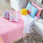 Kit Colcha Solteiro 6 Peças Princess Dupla Face Com Almofadas