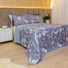 Kit Colcha Solteiro Bouti Cobre Leito Estampado 2 Peças Cor:b