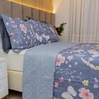 Kit Colcha Solteiro Bouti Cobre Leito Estampado 2 Peças Cor:b