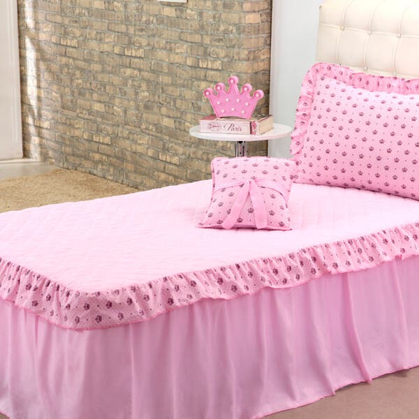 Princesa Colcha Rosa Kit Colcha Solteiro Infantil Princesa Rosa 03 Peças | Leroy Merlin