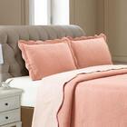 Kit Colcha Solteiro Liso Bouti Cobre Leito 2 Peças Coral