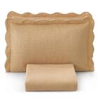 Kit Colcha Solteiro Liso Bouti Cobre Leito 2 Peças Palha