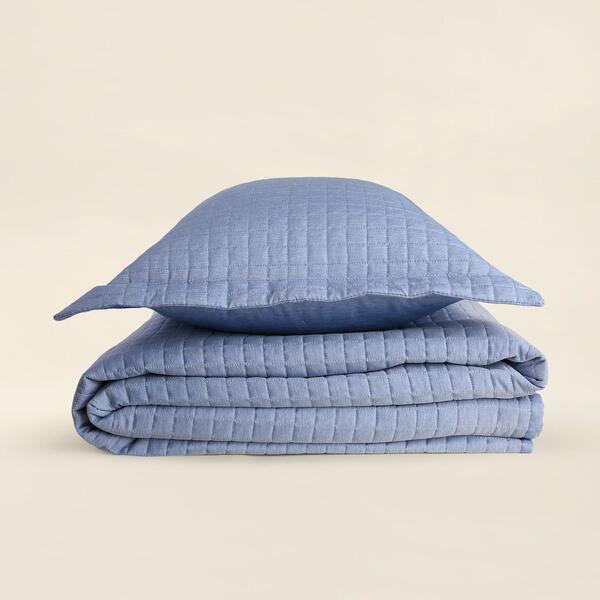 Kit Colcha Solteiro Mesh Azul - A\casa