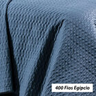 Kit Colcha Super King 400 Fios Egípcio 100% Algodão Azul + Jo