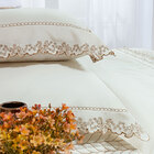 Kit Colcha Yara 200 Fios 100% Algodão King Size Palha + Jogo