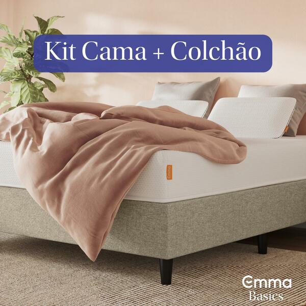 Kit Colchão  + Cama Montável Emma Basics - Queen