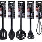 Kit Colheres Cozinha Silicone Black Cabo Inox Premium Henriqu