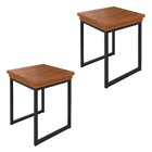 Kit Com 02 Bancos Madeira Maciça 40x40cm Capri Preto/marrom