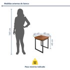 Kit Com 02 Bancos Madeira Maciça 40x40cm Capri Preto/marrom