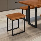 Kit Com 02 Bancos Madeira Maciça 40x40cm Capri Preto/marrom