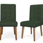 Kit Com 02 Cadeiras De Jantar Luna Suede Verde - Meu Lar Deco