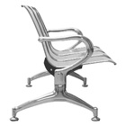 Kit Com 02 Cadeiras Longarina Aeroporto Cromada 3 Lugares