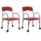 Kit Com 02 Cadeiras Tubular Com Rodizios Stela 170 Bona Vita