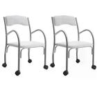 Kit Com 02 Cadeiras Tubular Com Rodizios Stela 170 Bona Vita