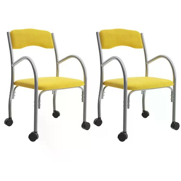 Kit Com 02 Cadeiras Tubular Com Rodizios Stela 170 Bona Vita