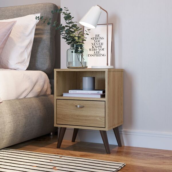 Kit Com 02 Mesas De Cabeceira Com 01 Gaveta 39cm Linha Cb Cbu