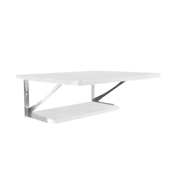 Kit Com 02 Prateleiras E Suportes Em Aço Kit 2 Z - Branco