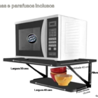 Kit Com 02 Prateleiras E Suportes Em Aço Kit 2 Z - Preto