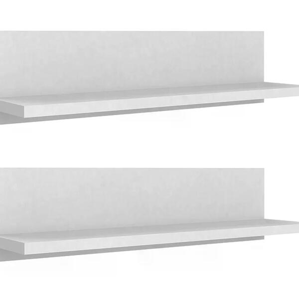 Kit Com 02 Prateleiras Simples 90cm Em Mdf Pr003 Branco Compl