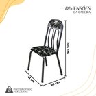 Kit Com 04 Cadeiras 105x50cm Paris Floral Preto / Prata Marte